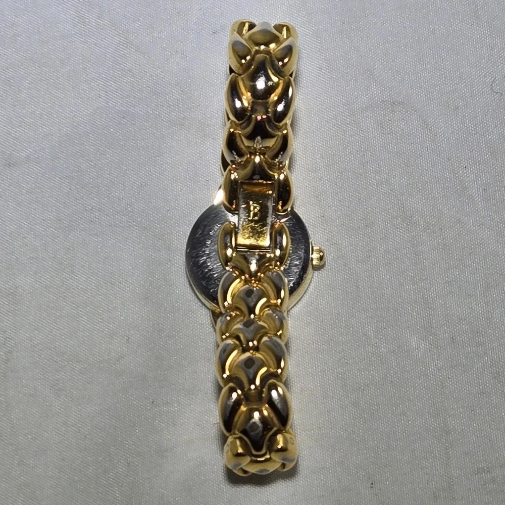 Bulova Women 98R18 Luxury Diamond Bezel Gold Tone Quartz Watch 5.5